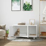 PawHut-Mobile-per-Lettiera-Gatti-in-Legno-2-Ante-e-Apertura-Laterale-con-Tiragraffi