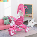 HOMCOM-Triciclo-per-Bambini-da-18-72-Mesi-con-Suoni-e-Luci-Triciclo-con-Maniglione-e-Tettuccio-Rimovibile-a-Forma-di-Moto-Rosa