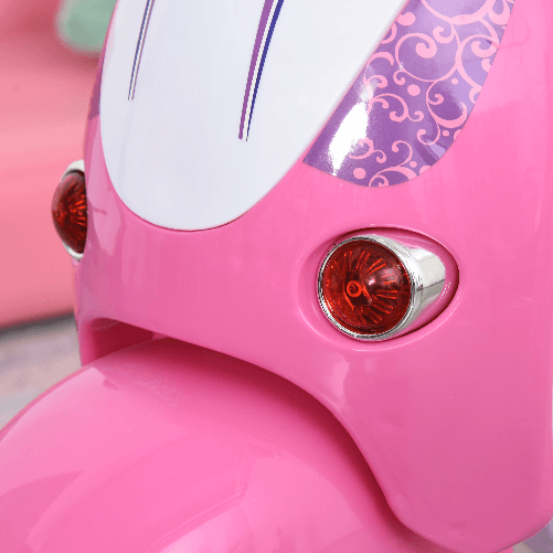 HOMCOM-Triciclo-per-Bambini-da-18-72-Mesi-con-Suoni-e-Luci-Triciclo-con-Maniglione-e-Tettuccio-Rimovibile-a-Forma-di-Moto-Rosa