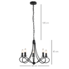 HOMCOM-Lampadario-a-Soffitto-Stile-Rustico-Acciaio-Intrecciato-Nero-con-5-Candelieri-Regolabili-e-Pieghevoli-Ф58-x-45cm
