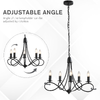 HOMCOM-Lampadario-a-Soffitto-Stile-Rustico-Acciaio-Intrecciato-Nero-con-5-Candelieri-Regolabili-e-Pieghevoli-Ф58-x-45cm