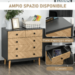 HOMCOM-Cassettiera-per-Camera-da-Letto-con-5-Cassetti-in-Legno-Stile-Vintage-Industriale