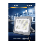 Trade Shop Traesio-faro Led 150w Proiettore Esterno Ip65 Grigio Luce 6500k 4000k 3000k Fs150w-g5 -