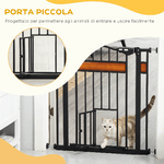 PawHut-Cancellino-per-Cani-con-Fissaggio-a-Pressione-Estensibile-da-74-80cm-con-Chiusura-Automatica-Nero