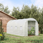 Outsunny-Serra-da-Giardino-a-Tunnel-5x2x2m-con-Struttura-in-Acciaio-e-Telo-in-Polietilene-Bianco