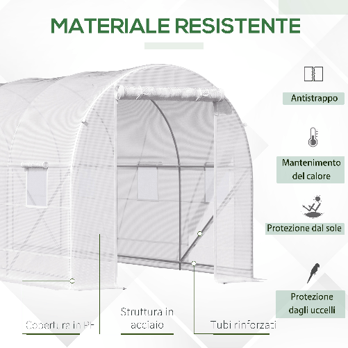 Outsunny-Serra-da-Giardino-a-Tunnel-5x2x2m-con-Struttura-in-Acciaio-e-Telo-in-Polietilene-Bianco