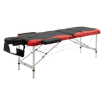 HOMCOM Lettino Massaggi Portatile, Pieghevole e Professionale in Alluminio per Estetista, Terapista, SPA, Rosso e Nero, 215x60x61-84cm