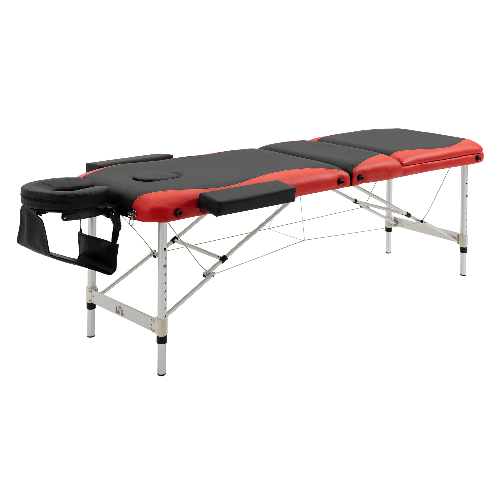 HOMCOM-Lettino-Massaggi-Portatile-Pieghevole-e-Professionale-in-Alluminio-per-Estetista-Terapista-SPA-Rosso-e-Nero-215x60x61-84cm