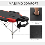 HOMCOM-Lettino-Massaggi-Portatile-Pieghevole-e-Professionale-in-Alluminio-per-Estetista-Terapista-SPA-Rosso-e-Nero-215x60x61-84cm