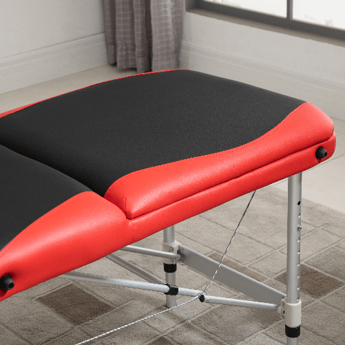 HOMCOM-Lettino-Massaggi-Portatile-Pieghevole-e-Professionale-in-Alluminio-per-Estetista-Terapista-SPA-Rosso-e-Nero-215x60x61-84cm