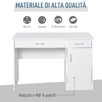 HOMCOM-Scrivania-Moderna-per-PC-e-Computer-con-2-Cassetti-e-1-Armadietto-Scrivania-con-Libreria-Salvaspazio-per-Ufficio-o-Camera-in-Legno-Bianco