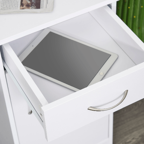 HOMCOM-Scrivania-Moderna-per-PC-e-Computer-con-2-Cassetti-e-1-Armadietto-Scrivania-con-Libreria-Salvaspazio-per-Ufficio-o-Camera-in-Legno-Bianco