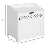 HOMCOM-Mobiletto-in-Legno-Portabiancheria-Bianco-con-Decoro-Intagliato-55-x-34-x-58-cm