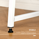 HOMCOM-Scrivania-con-2-Ripiani-Laterali-in-Legno-e-Acciaio-Bianco