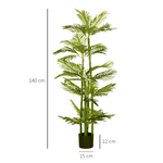 HOMCOM-Pianta-Artificiale-di-Palma-da-140-cm-a-45-Foglie-e-5-Rami-con-Vaso-Ø15x12-cm-per-Interni-ed-Esterni-Verde