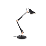 Ideal Lux Lampada Da Scrivania-Ufficio Moderna Sally Metallo Nero E Rame 1 Luce E27