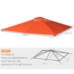 Outsunny-Tetto-di-Ricambio-per-Gazebo-3x3m-in-Poliestere-Impermeabile-Anti-UV-Arancione