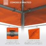 Outsunny-Tetto-di-Ricambio-per-Gazebo-3x3m-in-Poliestere-Impermeabile-Anti-UV-Arancione