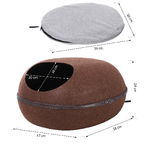 PawHut-Cuccia-Interni-Marrone-per-Gatti-Riscaldante-40-°C-con-Cuscino-Sfoderabile-e-Copertura-Rimovibile-Facile-da-Pulire