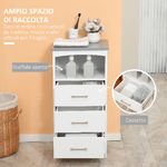 kleankin-Mobiletto-Bagno-con-Scaffale-Aperto-e-3-Cassetti-in-MDF-40x33x80cm-Bianco