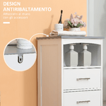 kleankin-Mobiletto-Bagno-con-Scaffale-Aperto-e-3-Cassetti-in-MDF-40x33x80cm-Bianco