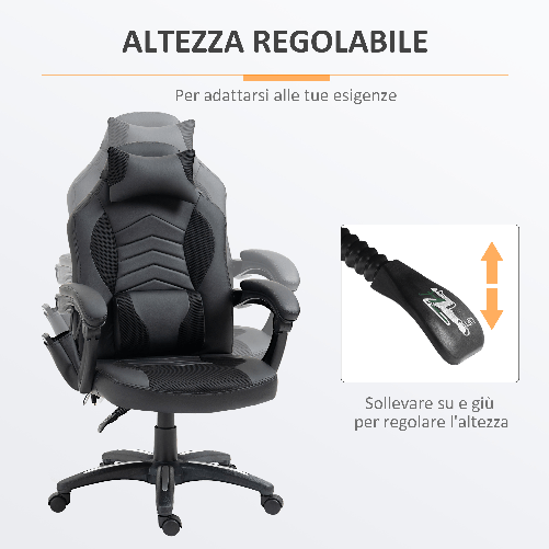 HOMCOM-Sedia-Poltrona-da-Ufficio-Massaggiante-e-Riscaldante-Design-Ergonomico-Reclinabile-Ecopelle-68L×69P×-108-117-Acm-Nera