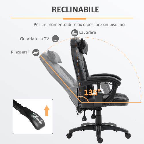 HOMCOM-Sedia-Poltrona-da-Ufficio-Massaggiante-e-Riscaldante-Design-Ergonomico-Reclinabile-Ecopelle-68L×69P×-108-117-Acm-Nera