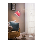 Trade Shop Traesio-lampada Da Terra In Metallo Piuma Attacco E27 Max.60w 185x110 Cm Bianco Rosa D26 -