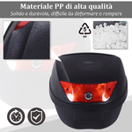 HOMCOM-Bauletto-Baule-Universale-Posteriore-per-Moto-Scooter-Motorini-in-PP-41-x-40-x-30-cm-Nero-30L