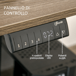 Vinsetto-Scrivania-Sollevabile-a-4-Altezze-regolazione-Elettrica-Struttura-in-Metallo-e-Legno---Teak-Nero