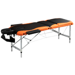 HOMCOM Lettino Massaggio Pieghevole in Alluminio, con Poggiatesta e Custodia per Trasporto, Max 225 Kg - 215 x 60 cm