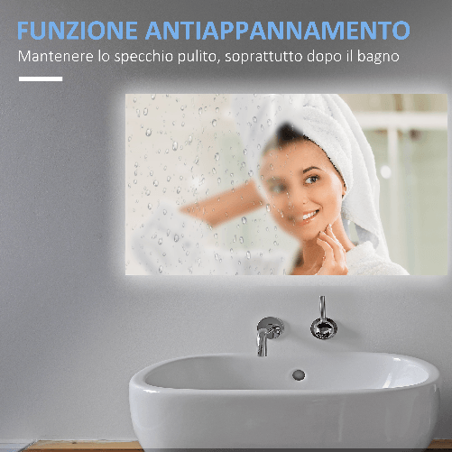 kleankin-Specchio-Bagno-con-Luce-LED-Sistema-Anti-Appannamento-e-Tasti-Touch-90x60cm-Argento