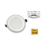 Trade Shop Traesio-pannello Led Slim Incasso Bordo Vetro Tondo 18 W Luce 4000k 6500k 3000k P-165et -