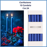 Candele set 10 candela blu candeliere decorazioni natale addobbi natalizi vintage centrotavola creazioni natalizie domeniche  avvento