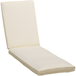 Outsunny Cuscino per Lettino Prendisole con Rivestimento Poliestere Sfoderabile, 188x53x8cm, Bianco Crema