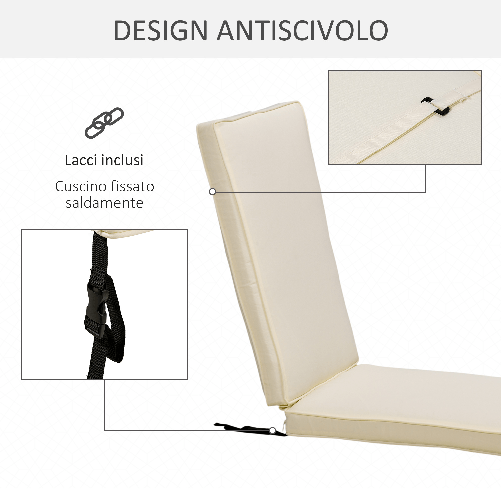 Outsunny-Cuscino-per-Lettino-Prendisole-con-Rivestimento-Poliestere-Sfoderabile-188x53x8cm-Bianco-Crema