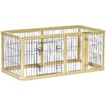 PawHut Box per Cani, Recinto per Animali, 6 Pannelli con Porta e Doppi Fermi, 70x62cm