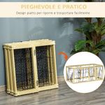 PawHut-Box-per-Cani-Recinto-per-Animali-6-Pannelli-con-Porta-e-Doppi-Fermi-70x62cm