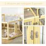 PawHut-Box-per-Cani-Recinto-per-Animali-6-Pannelli-con-Porta-e-Doppi-Fermi-70x62cm