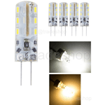 Trade Shop Traesio-5pcs Pezzi Dc12v 3014 Smd G4 Lampadina A Led Luminosa 3w Bianco Caldo Freddo - -bianco Freddo      -