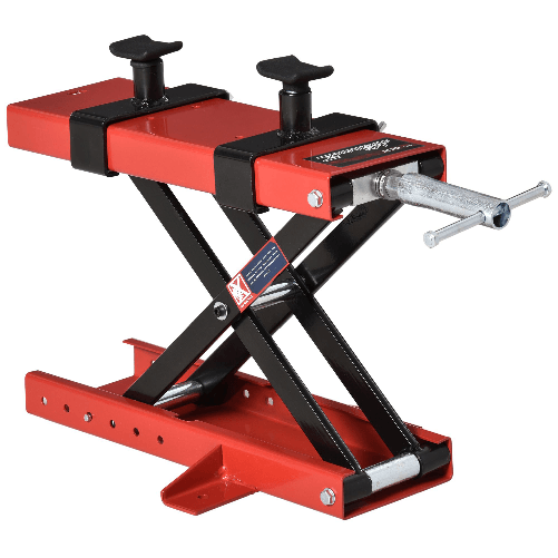 DURHAND-Cavalletto-Alzamoto-a-Forbice-Sollevatore-Moto-Cavalletto-Moto-Centrale-Regolabile-Fino-500kg-in-Metallo-Rosso