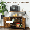 HOMCOM-Carrello-da-Cucina-con-Ripiano-Aperto-Armadietto-Portasciugamani-e-4-Ruote-90x40x90cm