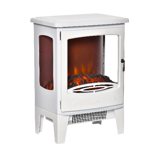 HOMCOM-Camino-Elettrico-Effetto-Fiamma-e-3-Lati-Aperti-Temperatura-Regolabile-Copertura-20-25m²---Bianco