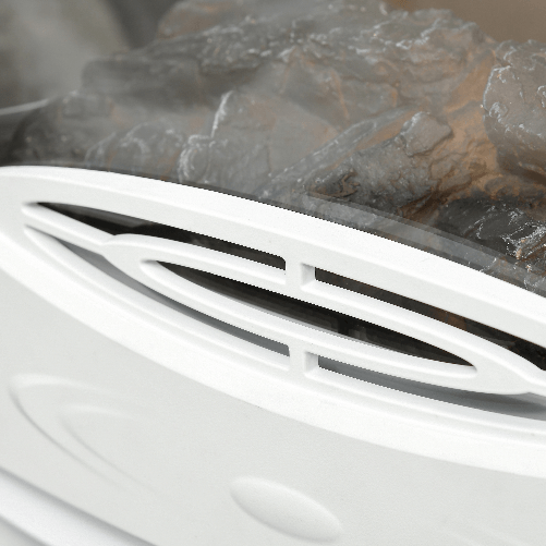 HOMCOM-Camino-Elettrico-Effetto-Fiamma-e-3-Lati-Aperti-Temperatura-Regolabile-Copertura-20-25m²---Bianco