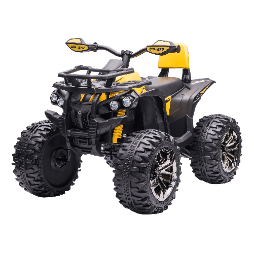 HOMCOM-Quad-per-Bambini-Elettrico-12V-con-Fari-e-Batteria-Ricaricabile-Eta-3-5-Anni-100x65x73cm-Giallo