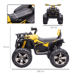 HOMCOM-Quad-per-Bambini-Elettrico-12V-con-Fari-e-Batteria-Ricaricabile-Eta-3-5-Anni-100x65x73cm-Giallo