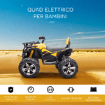 HOMCOM-Quad-per-Bambini-Elettrico-12V-con-Fari-e-Batteria-Ricaricabile-Eta-3-5-Anni-100x65x73cm-Giallo