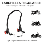 DURHAND-Cavalletto-Alzamoto-Posteriore-Universale-e-Regolabile-Cavalletto-Spostamoto-per-Moto-Sportive-Fino-200kg-Nero