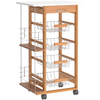 HOMCOM-Carrello-da-Cucina-in-Legno-Marrone-con-1-Cassetto-e-4-Cestelli-Metallici