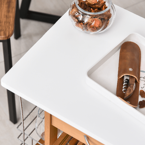 HOMCOM-Carrello-da-Cucina-in-Legno-Marrone-con-1-Cassetto-e-4-Cestelli-Metallici